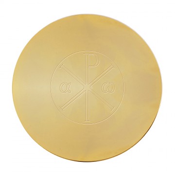 Alpha and Omega paten in brass