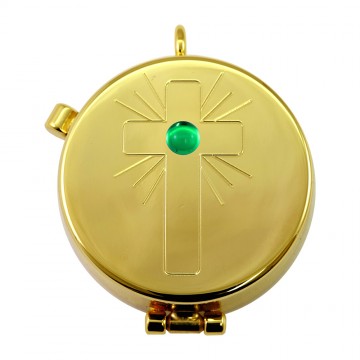 Host Pyx in Brass with Stone