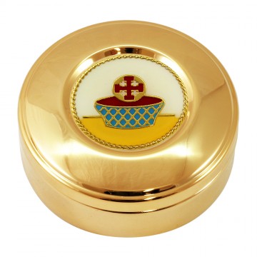 Host Pyx with Enameled Plaque