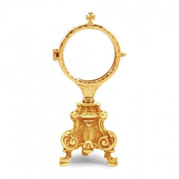 Brass monstrance in the...