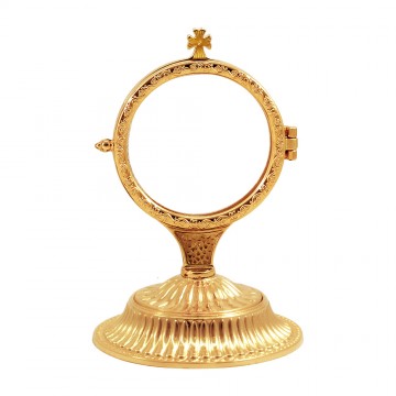 Brass shrine with decorated...