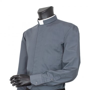 Shirt with Roman Collar in...