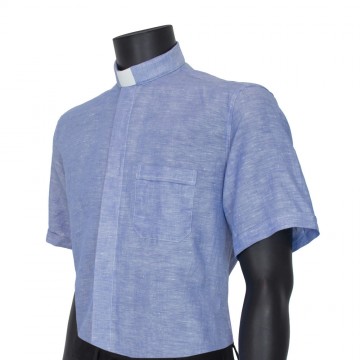 Clergy Shirt in Linen with...