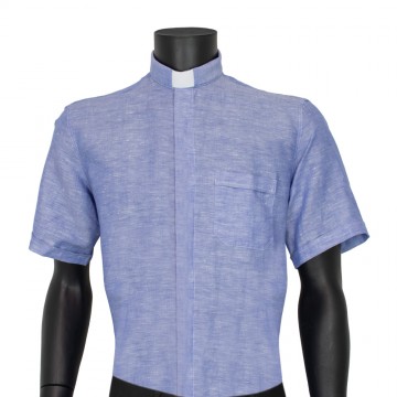 Clergy Shirt in Linen with...