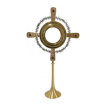 Brass monstrance with red...
