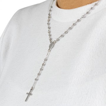 Rosary Necklace in Silver...