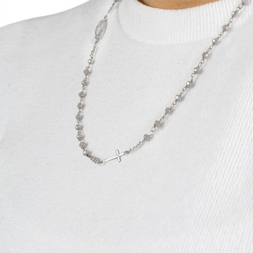 AMEN Rosary Necklace Silver...