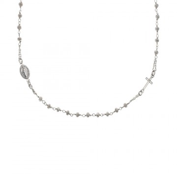 AMEN Rosary Necklace Silver...