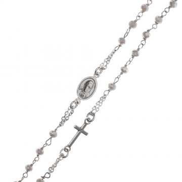 AMEN Rosary Necklace Silver...