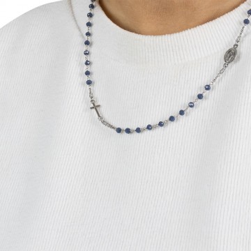 Rosary Necklace AMEN Silver...