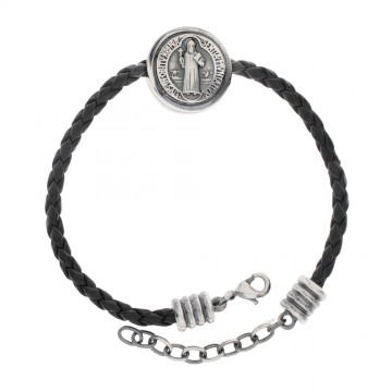 Leather Bracelet with Saint...