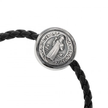 Leather Bracelet with Saint...