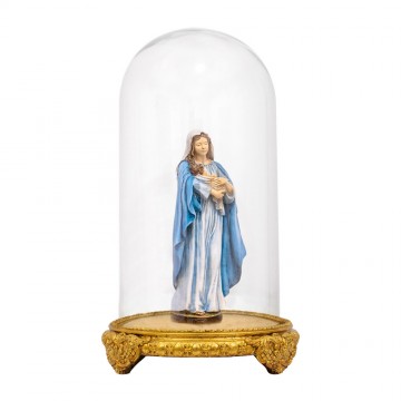 Glass Dome with Carved Base...