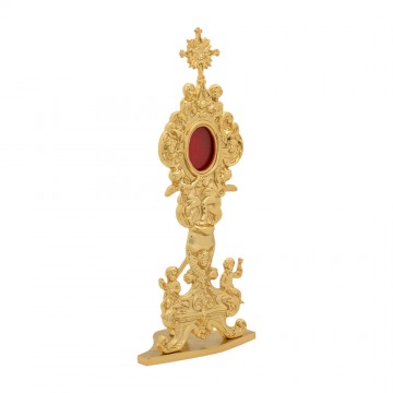 Reliquary in gold plated brass