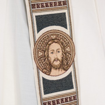 Ivory Stole with Embroidery