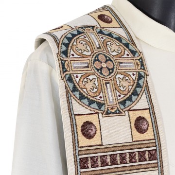 Ivory Stole with Embroidery