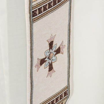 Ivory Stole with Embroidery