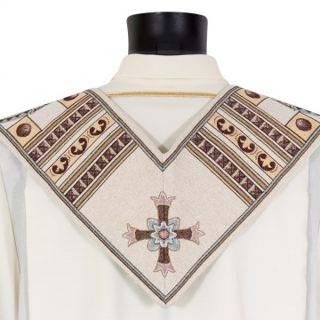 Ivory Stole with Embroidery
