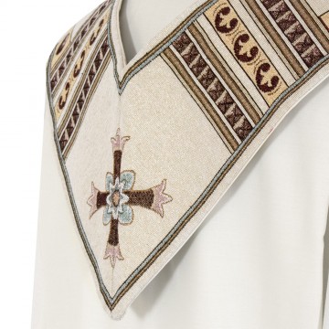 Ivory Stole with Embroidery
