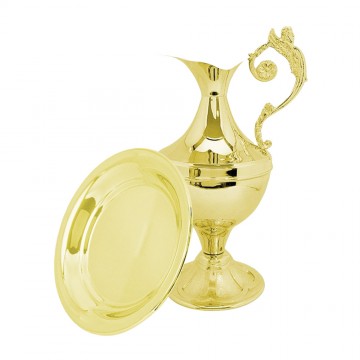 Ewer and Basin in Golden Brass