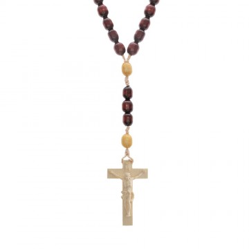 Rosary Necklace in Wood and...