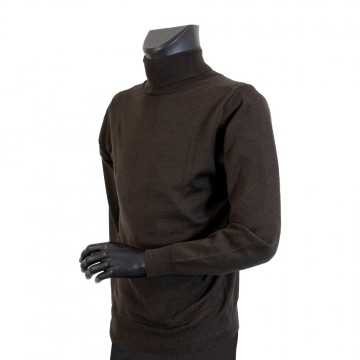 Brown Turtleneck in Wool Blend