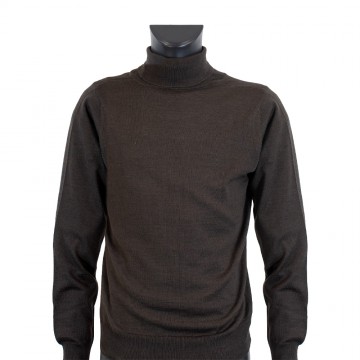 Brown Turtleneck in Wool Blend