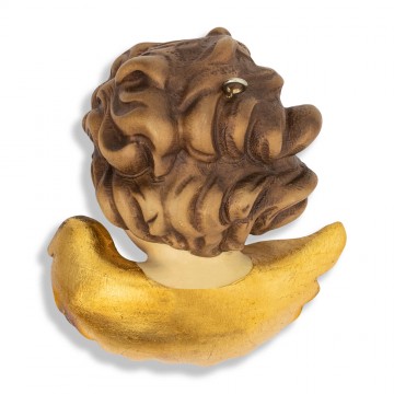 Angel Head in Carved Wood