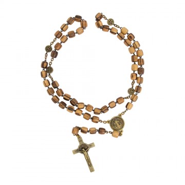 Wooden Rosary with Saint...