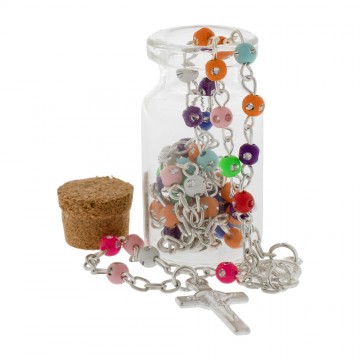 Bottle with Colorful Rosary