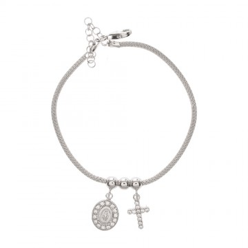 Silver Bracelet with Medal...