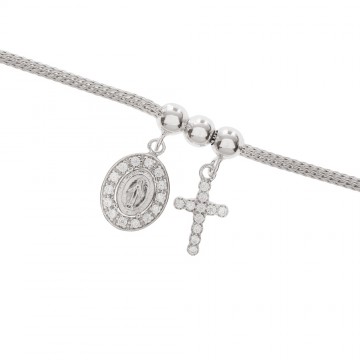 Silver Bracelet with Medal...