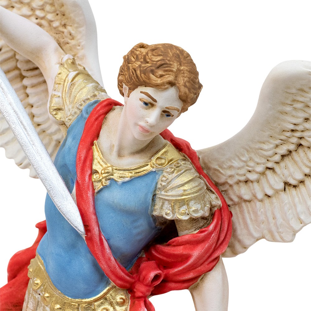 Statue of Saint Michael the Archangel in Colored Resin Myriam