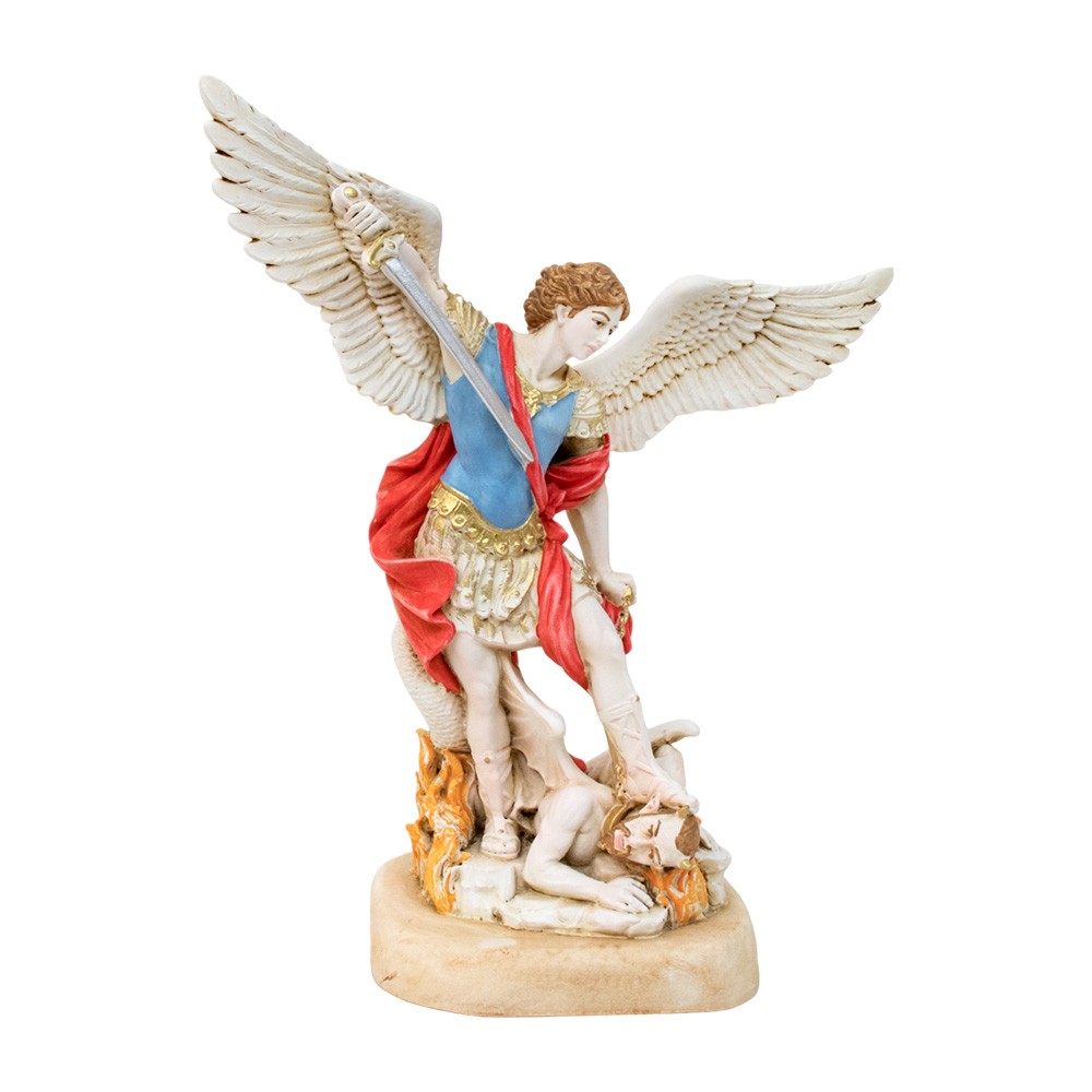 Statue of Saint Michael the Archangel in Colored Resin Myriam