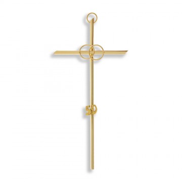 Cross in Golden Metal with...