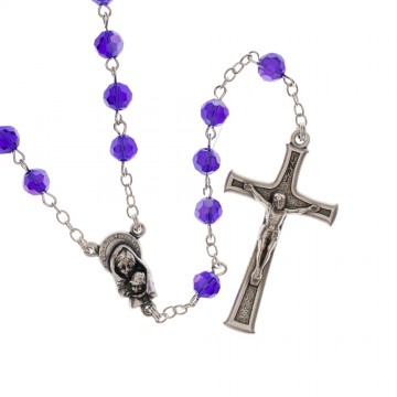 Rosary in Blue Crystal and...