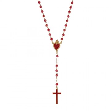 Rosary with Red Crystal...