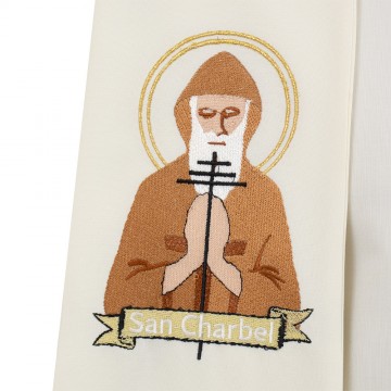 Ivory Stole with Saint...