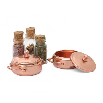 Set of Copper Pots with...