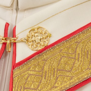 Striped Cope of Ivory Color...