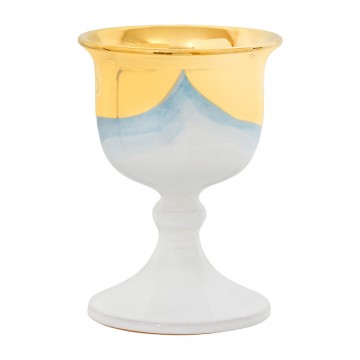 Ceramic Chalice White and Gold