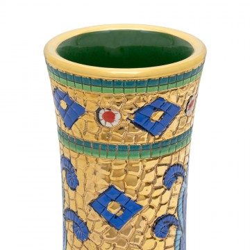 Mosaic Vase in Painted Ceramic