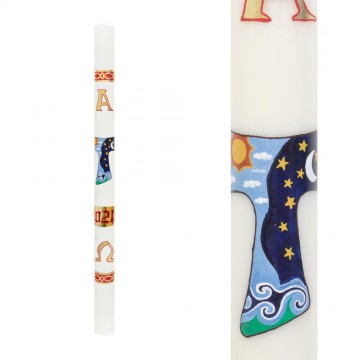 White Easter Candle Painted...