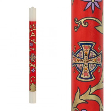 White Paschal Candle Painted