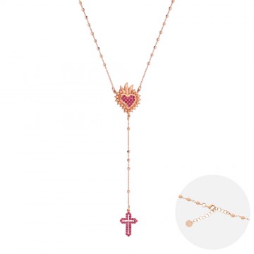 Rosary Sacred Heart Ruby...