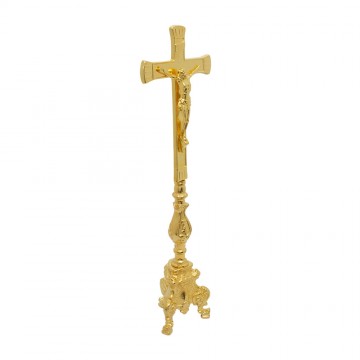 Brass Cross on a Rococo Base