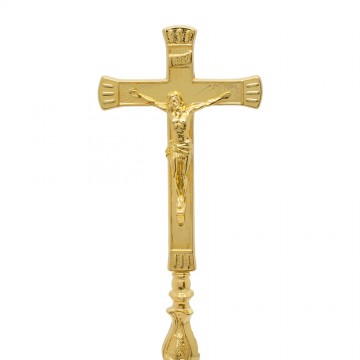 Brass Cross on a Rococo Base