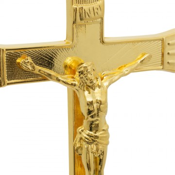 Brass Cross on a Rococo Base