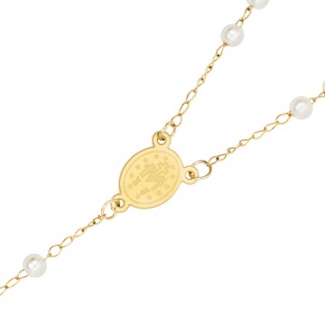 Rosary Necklace in Steel...