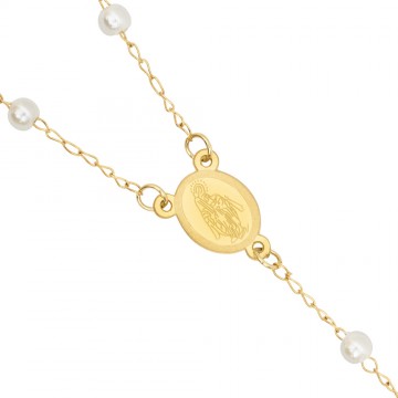 Rosary Necklace in Steel...